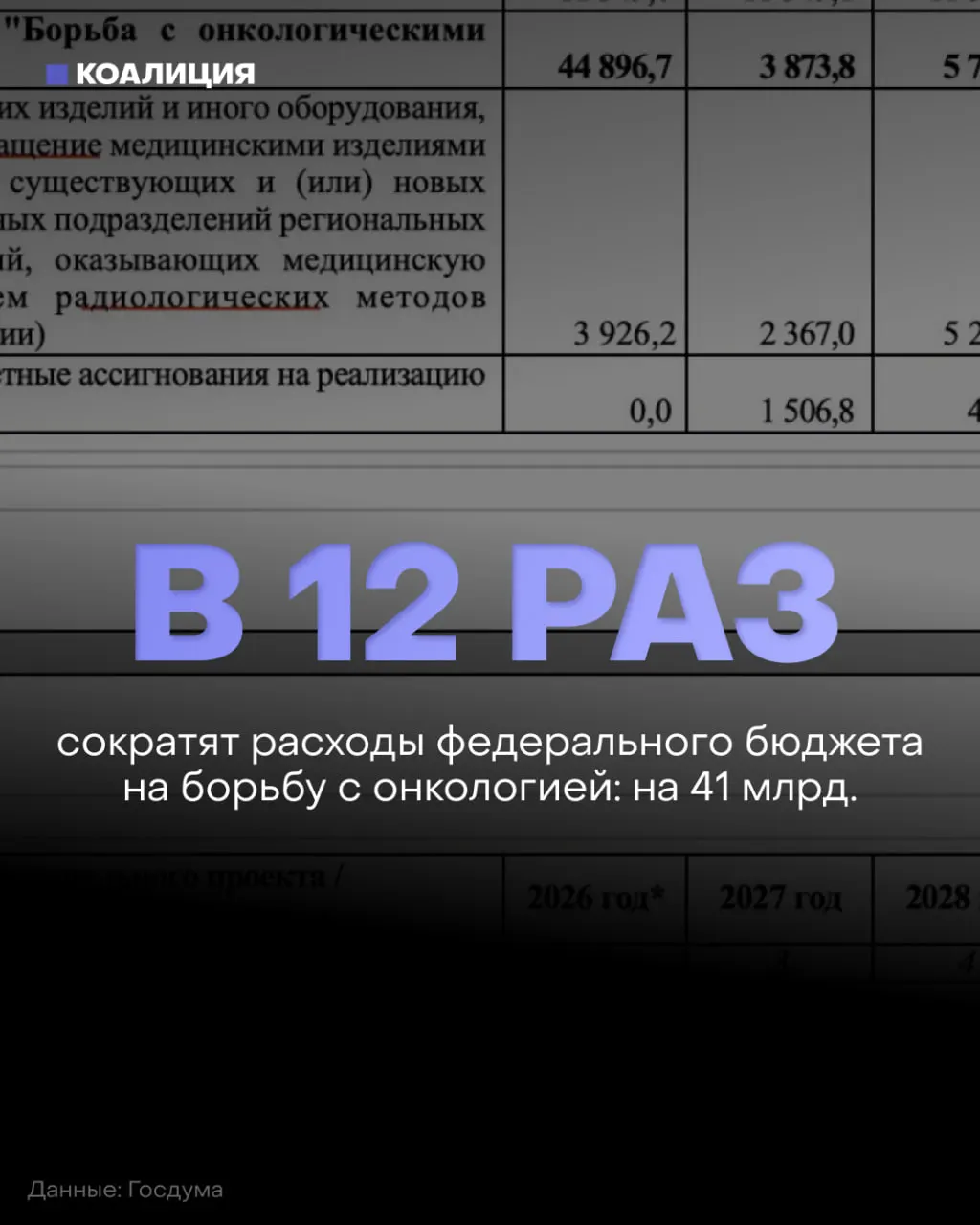 В проекте бюджета предусмотрено почти 60 млрд рублей на системы блокировок интернета и VPN, тогда как финансирование программ против онкологических заболеваний сокращается в разы.